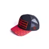474 Co Men's Black / Red 474 Pattern Trucker Hat - Black & Red In Multi