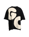 Gcds Man Black Oversized T-shirt With Andy Maxi Logo In Black