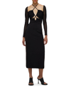 Self-portrait Jersey Cut Out Midi Dress In Black - Atterley In Black