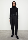 Totême Deep Pleat Trousers Black In Black