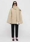 Totême Embroidered Scarf Button-front Jacket In Harvest