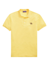 Ralph Lauren Purple Label Embroidered Cotton Polo Shirt In Classic Yellow Lemon