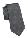 Ralph Lauren Solid Silk Tie In Grey