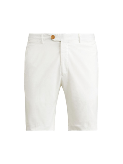 Ralph Lauren Purple Label Eaton Stretch-cotton Shorts In Deckwash White