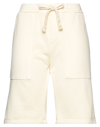 People (+)  Woman Shorts & Bermuda Shorts Ivory Size L Cotton In White