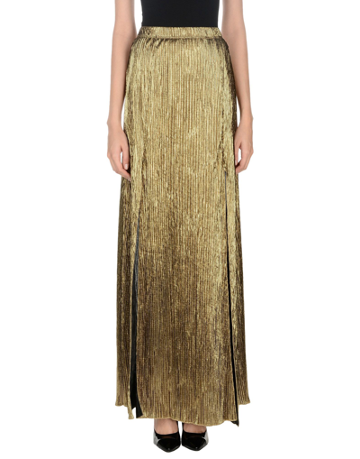 !m?erfect Woman Maxi Skirt Gold Size S Polyester