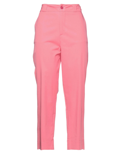 Merci .., Woman Pants Pink Size 4 Cotton, Elastane