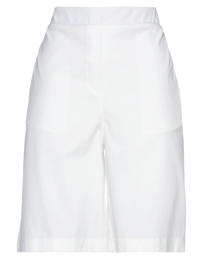 Giancarlo Desenzano Woman Shorts & Bermuda Shorts White Size 2 Cotton, Polyamide, Elastane
