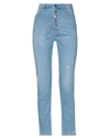People (+)  Woman Jeans Blue Size 30 Cotton, Elastic Fibres, Elastane In Blue