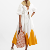 La Doublej Peek-a-boo Tie-front Cotton-poplin Dress In Avorio
