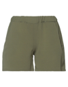 Fracomina Woman Shorts & Bermuda Shorts Military Green Size L Polyester, Elastane