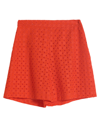 Caractere Caractère Woman Shorts & Bermuda Shorts Orange Size 8 Polyester, Cotton In Orange