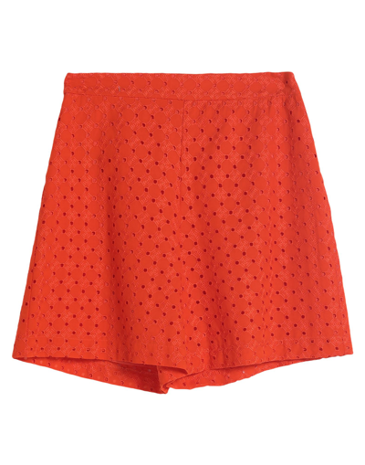Caractere Caractère Woman Shorts & Bermuda Shorts Orange Size 8 Polyester, Cotton