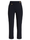 Veronica Beard Renzo High-rise Slim Cropped Pants In Navy
