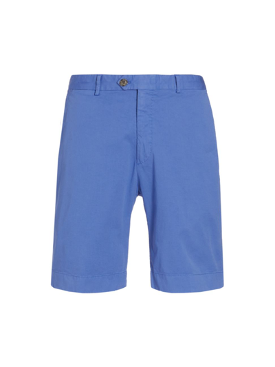 Ralph Lauren Purple Label Eaton Flat-front Shorts In Medium Blue