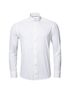 Eton Mens White Herringbone Slim-fit Cotton Shirt 17.5 In Light Blue