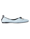 Frame Le Sunset Square Toe Ballet Flat In Light Wash
