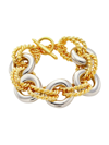 KENNETH JAY LANE WOMEN'S TWO-TONE RHODIUM-PLATED & 22K GOLD-PLATED LINK BRACELET