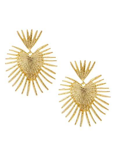 KENNETH JAY LANE WOMEN'S LARGE FAN 22K GOLD-PLATED DROP EARRINGS