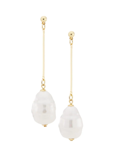 Kenneth Jay Lane Women's Gold-plated & Faux Pearl Drop Earrings In White Pearl