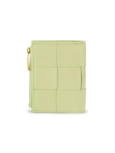 Bottega Veneta Mini Bi-fold Leather Wallet In Lemon