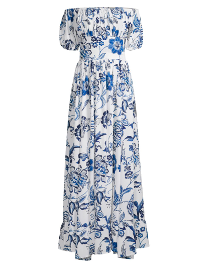 Evarae Hestia Floral Off-the-shoulder Maxi Dress In Granada Baroque