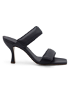 Gia Borghini Black Leather Sandal In Anthracite