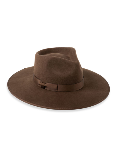 Lack Of Color Coco Rancher Wool Fedora Hat W/ Bow In Brown