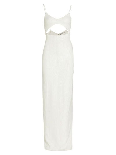 Alice And Olivia Valli Fitted Cut-out Cami Dress In Off White