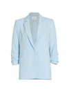 Cinq À Sept Khloe Crepe Ruched Blazer In Dream Blue