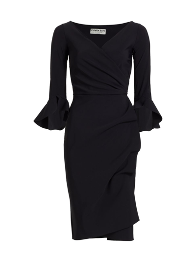 Chiara Boni La Petite Robe Trina Ruffle Sheath Dress In Black