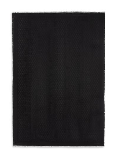 Saint Laurent Grand Rectangle Scarf In 1061 Black Dark Grey