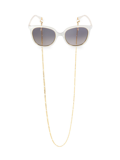 Gucci Pure Acetate 56mm Square Sunglasses In White