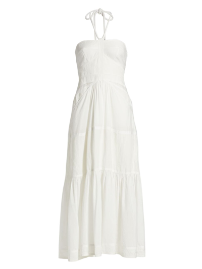 A.l.c Adelle Tiered Voile Halterneck Maxi Dress In White