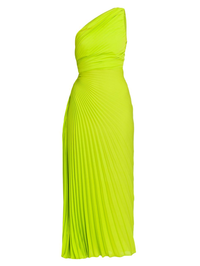 Valentino Women's Asymmetric Silk Georgette Midi Dress In Green