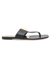 Valentino Garavani Studded Leather Thong Sandals In Nero