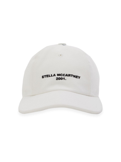 Stella Mccartney White Logo Embroidered Baseball Cap