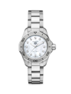 Tag Heuer Women's Aquaracer Stainless Steel, White Mother-of-pearl & Diamond Watch In White Mop