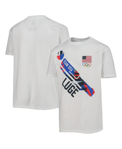 Outerstuff Kids' Boys Youth White Team Usa Luge Scattered Swatch T-shirt