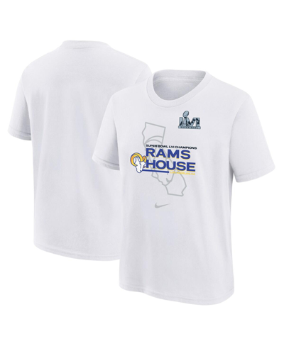 Nike Kids' Youth Boys  White Los Angeles Rams Super Bowl Lvi Champions Hometown T-shirt