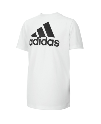 Adidas Originals Big Boys Plus Size Short Sleeve Aeroready Performance Logo T-shirt In White