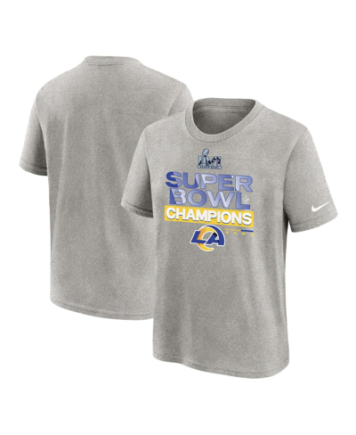 Nike Babies' Preschool Girls And Boys  Heather Gray Los Angeles Rams Super Bowl Lvi Champions Locker Room Tro In Heathered Gray