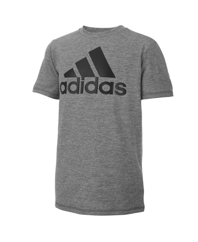 Adidas Originals Kids' Big Boys Plus Size Short Sleeve Aeroready Melange Performance T-shirt In Dark Gray