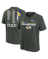 Nike Big Boys  Anthracite Los Angeles Rams Super Bowl Lvi Champions Roster T-shirt In Anthracite