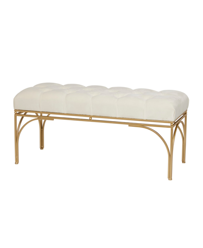 Rosemary Lane Iron Glam Bench In White