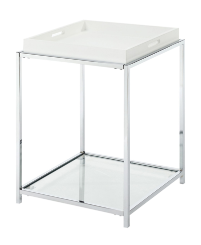 Convenience Concepts Palm Beach End Table With Shelf And Removable Trays In White