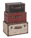 Rosemary Lane Wood Farmhouse Trunk, Set Of 3 In Multi
