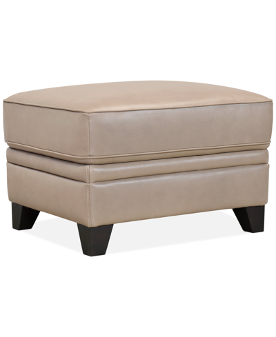 Furniture Closeout! Ciarah Leather Ottoman, Created For Macy's In Taupe