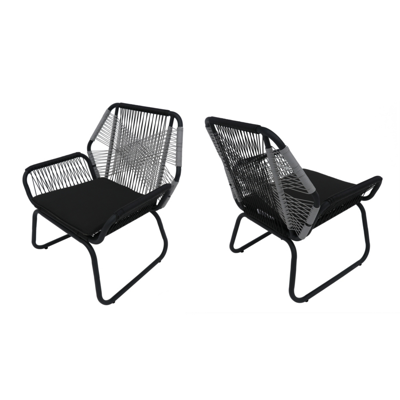 Noble House Milan Outdoor Club Chair (set Of 2) In Grey