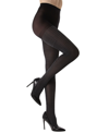 Memoi Women's Argyle Pattern Opaque Tights In Black/gray